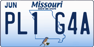 MO license plate PL1G4A