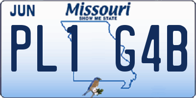 MO license plate PL1G4B
