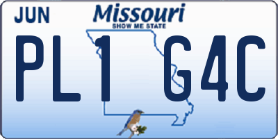 MO license plate PL1G4C