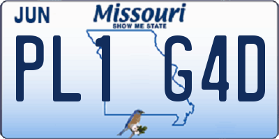MO license plate PL1G4D