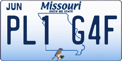 MO license plate PL1G4F
