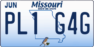 MO license plate PL1G4G