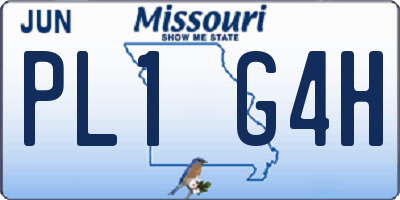 MO license plate PL1G4H
