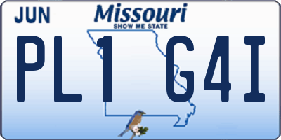 MO license plate PL1G4I