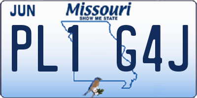 MO license plate PL1G4J