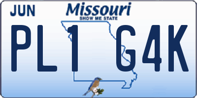 MO license plate PL1G4K