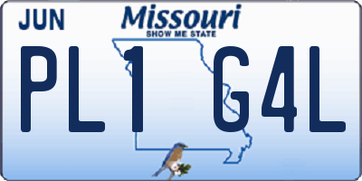 MO license plate PL1G4L