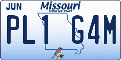 MO license plate PL1G4M