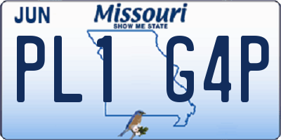 MO license plate PL1G4P