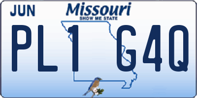 MO license plate PL1G4Q