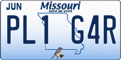 MO license plate PL1G4R