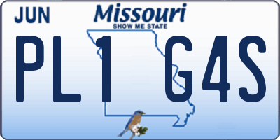 MO license plate PL1G4S
