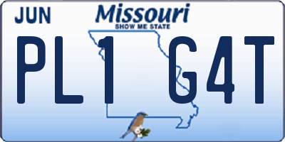 MO license plate PL1G4T