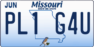 MO license plate PL1G4U