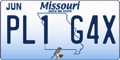 MO license plate PL1G4X