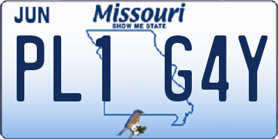 MO license plate PL1G4Y