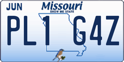 MO license plate PL1G4Z