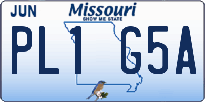 MO license plate PL1G5A
