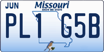 MO license plate PL1G5B