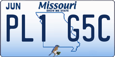 MO license plate PL1G5C