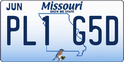 MO license plate PL1G5D