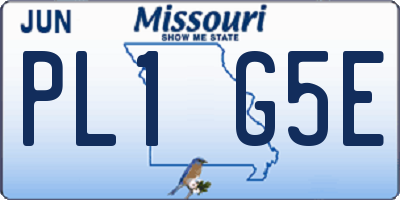 MO license plate PL1G5E