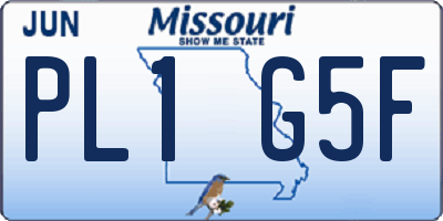 MO license plate PL1G5F