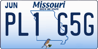 MO license plate PL1G5G