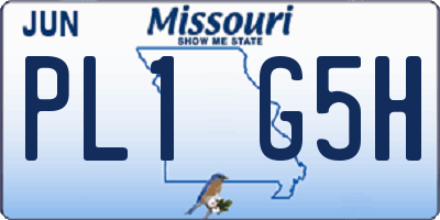 MO license plate PL1G5H