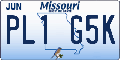 MO license plate PL1G5K