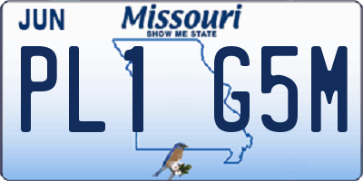 MO license plate PL1G5M