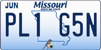 MO license plate PL1G5N