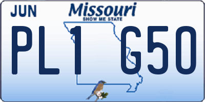 MO license plate PL1G5O