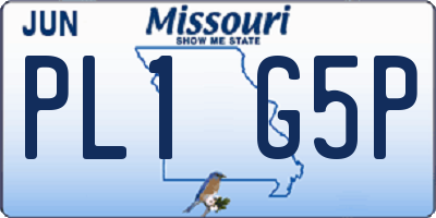 MO license plate PL1G5P