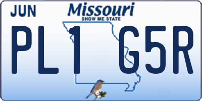 MO license plate PL1G5R