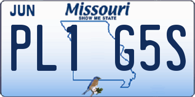 MO license plate PL1G5S