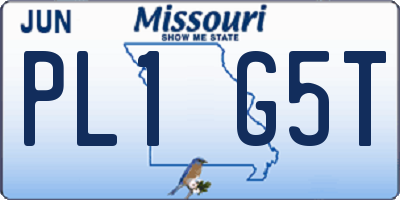 MO license plate PL1G5T