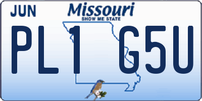 MO license plate PL1G5U