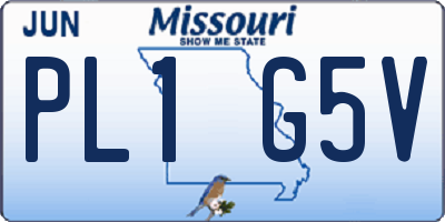 MO license plate PL1G5V