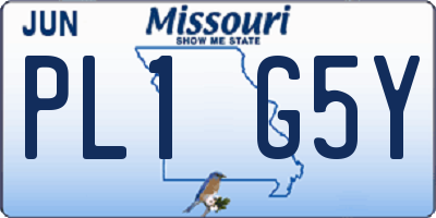MO license plate PL1G5Y