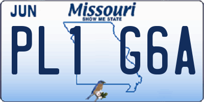 MO license plate PL1G6A
