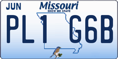 MO license plate PL1G6B