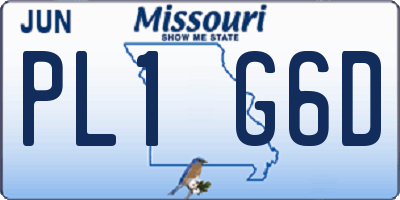 MO license plate PL1G6D