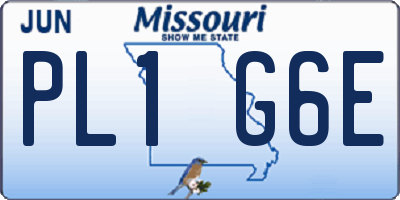 MO license plate PL1G6E