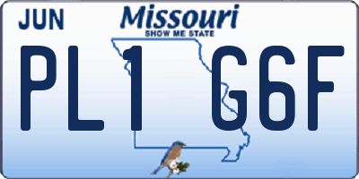 MO license plate PL1G6F