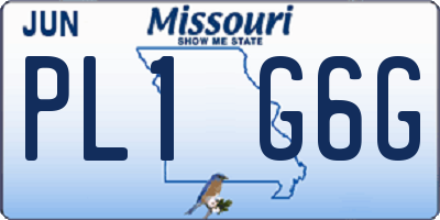 MO license plate PL1G6G