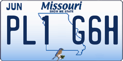 MO license plate PL1G6H