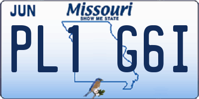 MO license plate PL1G6I