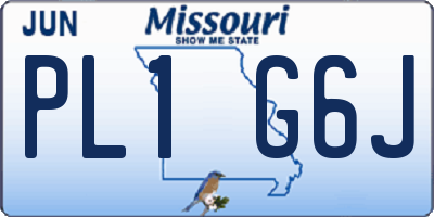 MO license plate PL1G6J
