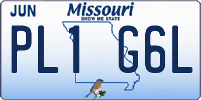 MO license plate PL1G6L